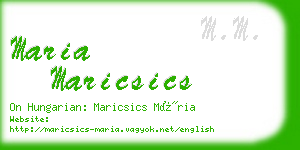 maria maricsics business card